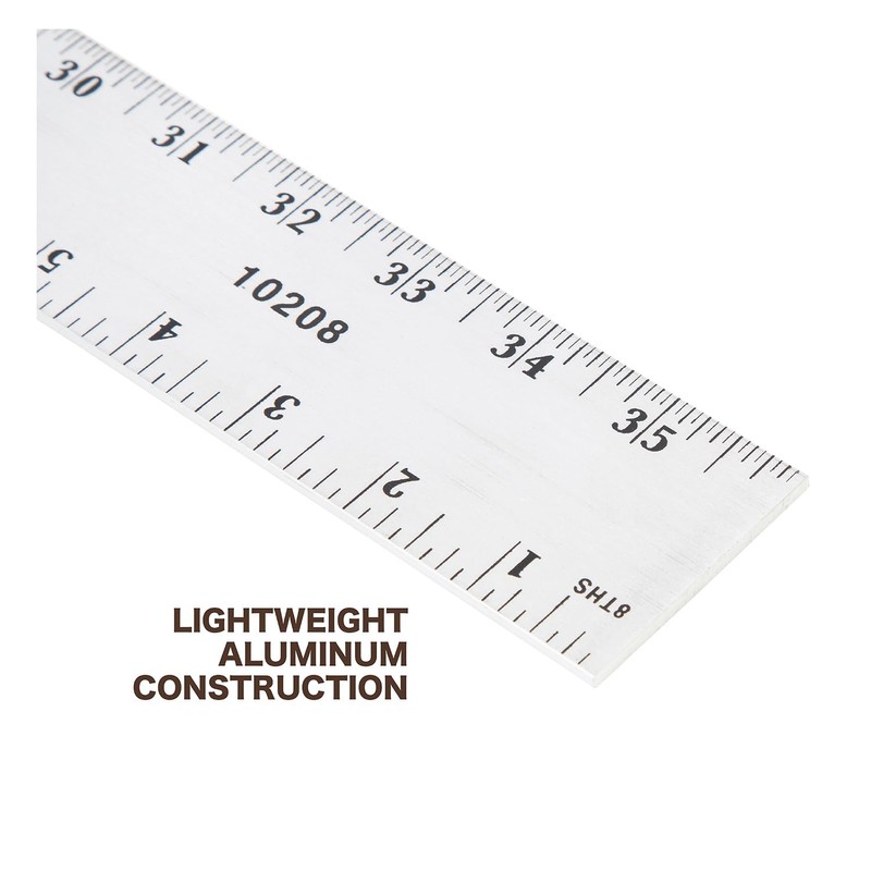 Mayes 10208 36 Inch Straight Edge Aluminum Ruler, Heavy Duty