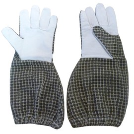 AGS Beekeeper gloves 3 layer ultra green ventilated bee keeping gloves beekeeping (Large)