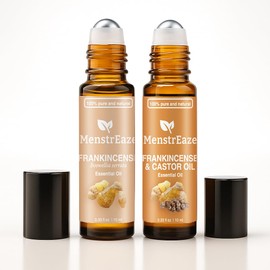 Frankincense Essential Oil Duo Roll On – 100% Pure & Natural Day & Night Bundle | Castor Blend for Nighttime Repair, Grapeseed Blend for Daytime Glow, | Wrinkles, Eye Care, 2 x 10ml