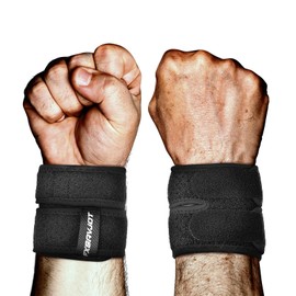 fxsavjot Professional Duel-Strap Wrist Brace, Wrist Wraps for Weightlifting, Wrist Band&Wrist Support for Men and Women(2 Pack, Black)