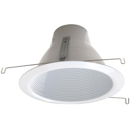 6" Deep Self Flange Air-Shut Baffle Trim for Line Voltage Recessed Light-White