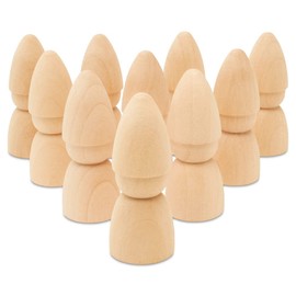 Gnome Wood Peg Dolls Unfinished 2-3/4 inch, Pack of 10 Peg People for Crafting, Miniature Figures & Small World Play, by Woodpeckers