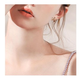 Dainty Gold Bow Hoop Earrings Lightweight Bow Knot Earrings Trendy Bow Earrings Jewelry Gifts for Women Birthday Gifts Mother's Day Gifts