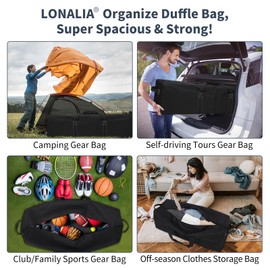 48 Inch Duffle Bag for Travel Camping - 165L Extra Large Heavy Duty Duffel Bag, Sport Equipment Storage Bag with 2 Sides Handles-Black