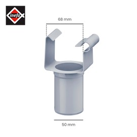 INEFA Drain pipe box-shaped, PVC-U NW68/DN50 grey hanging nozzle, gutter accessories, easy installation, made in Germany