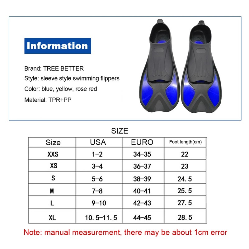 2pcs Swim Training Fin Professional Swim Flippers for Snorkeling Diving