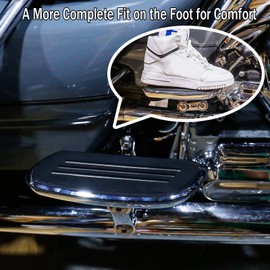 VASTMT Motorcycle Passenger Footboards with Adjustable Bracket Streamliner Passenger Footboard Mount Kit Fit for Harley Touring Road King Road Glide Street Glide Electra Glide 1993-Up