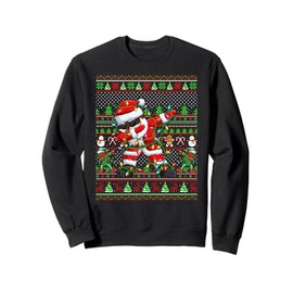 Funny Dabbing Santa Xmas Lights Ugly Christmas Sweaters Sweatshirt