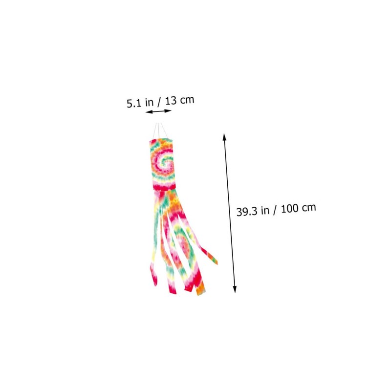 Mipcase 4Pcs Tie Dye Windsock Flags Durable Outdoor Hanging Decor