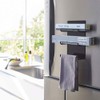 Yamazaki 4940 Magnetic Kitchen Wrap Holder, 3 Tiers, Tower, Black,
