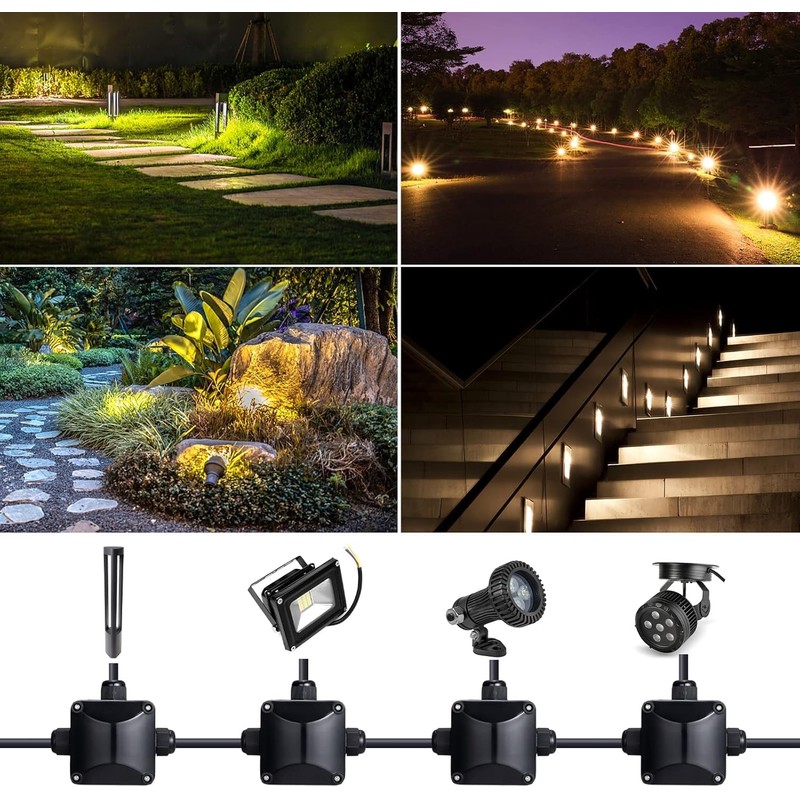 GWHOLE 4Pcs Waterproof IP66 Outdoor Electric Junction Project Box, 3-Way