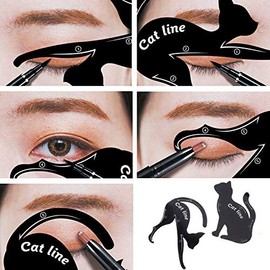 Barhunkft(TM) 2Pcs Cat Line Pro Eye Makeup Tool Eyeliner Stencils Template Shaper Model Beauty