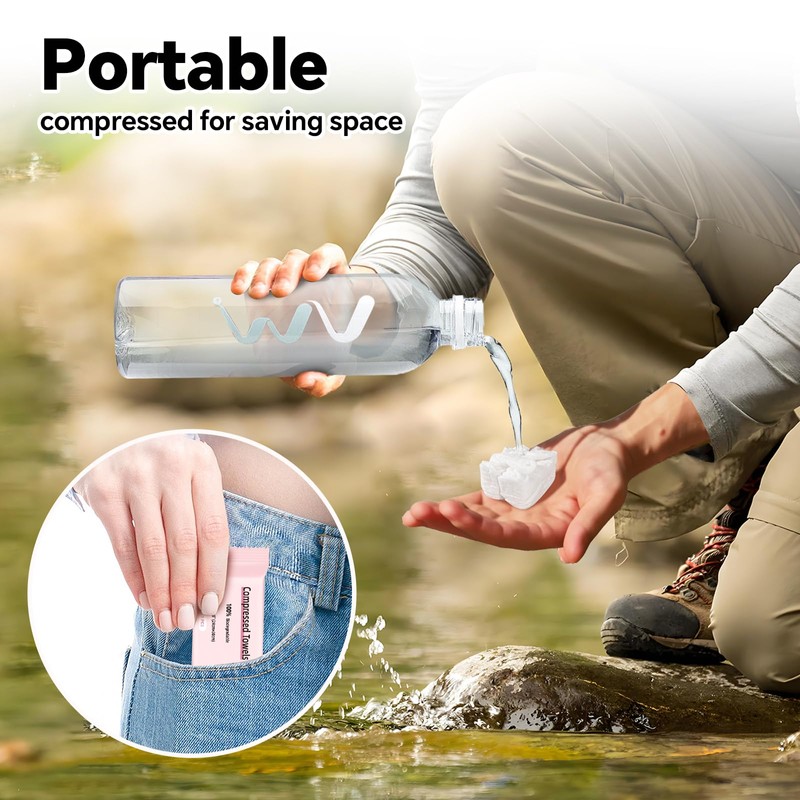 Compressed Towels 90 Pcs, Disposable Coin Towels, Portable Face Towelettes