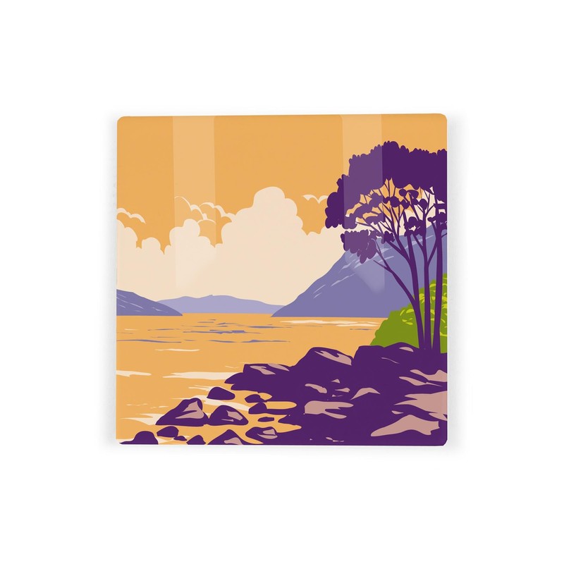 Scottish Lochs Ceramic Coaster Set - UK Scottish Landmarks/Landscapes Square