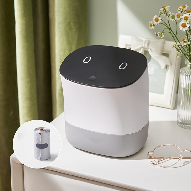 Mini Trash Can with Lid Small Desktop Trash Can Detachable
