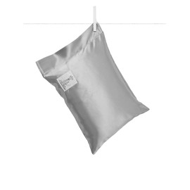 Little Giraffe Satin Decor Pillow - Ultra-Soft Feather Yarn Knit with Elegant Satin Trim - 10" x 13", Silver