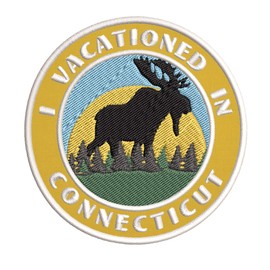 I Vacationed in Connecticut 3.5" Embroidery DIY Iron on/Sew-on Decorative Patches Vacation Souvenir Travel Adventure Novelty Theme