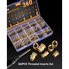 HOLMOL Threaded Inserts for Plastic 360PCS, Heat Inserts Assortment Set,
