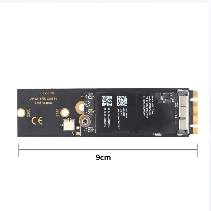 Card Adapter BCM94360CS WLAN Card to M.2 NVME SSD NGFF