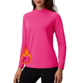 TACVASEN Women's Thermal Mock Turtleneck Shirts Fleece Long Sleeve Base Layer Tops for Cold Weather Athletic Rosered XXL
