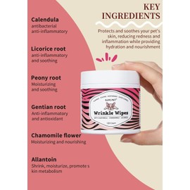 GJYC PET Bulldog Pug Wrinkle Grooming Kit - Cleaning Wipes and Balm for Wrinkles, Skin Wrinkles, Tear Stains, Tail Pockets and Paws