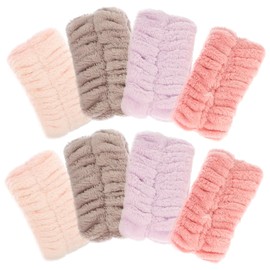 Beavorty Elastic Spa Wristbands 8 Pack Face Wash Wristband Set for Girls Absorbent Comfortable