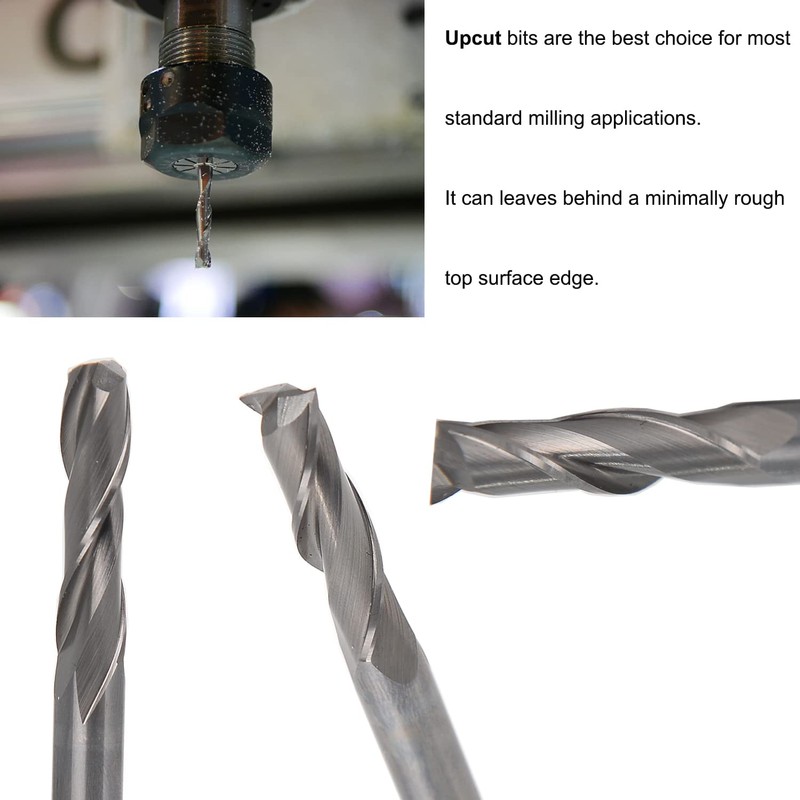 Sinoprotools Spiral CNC Router Bits UpCut 1/4 inch Shank, 1/4”