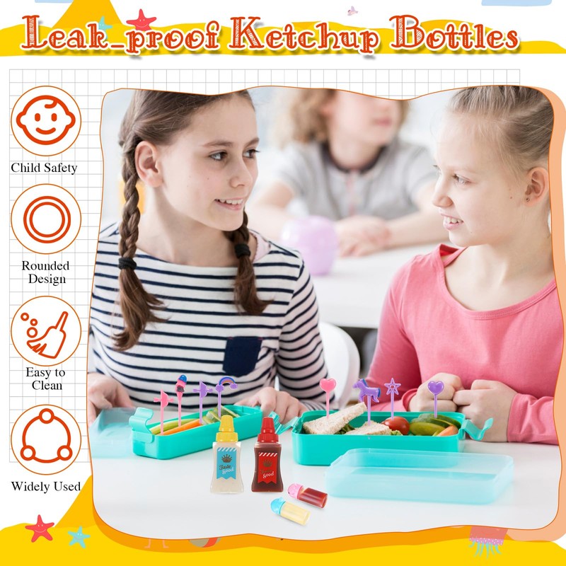 50 Pcs Kids Bento Box Accessories Including Food Picks Mini