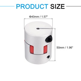 sourcing map Aluminum Shaft Coupling 6mm to 8mm Flexible Spider Coupling L50mm x D40mm Coupler Jaw Spider Shaft Joint Connector for 3D Printers DIY Encoder CNC Router Milling Machine