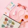 QGFM Trendy Preppy Makeup Bag, Conversation Hearts I am Worthy