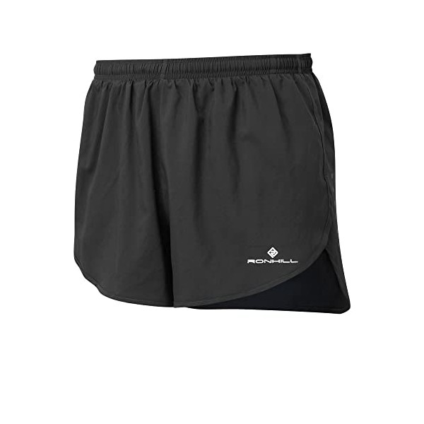 Ronhill, Men's Core Racer Short, Running, Black/Bright White, L