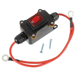 JAMHER DC 12V-24V Waterproof Inline Switch IP65 DPST Dual Side 10AWG Wiring Switchs 25A Inline Power Switch for Motorcycle Automotive Outdoor Electrical Appliances and Power on/Off
