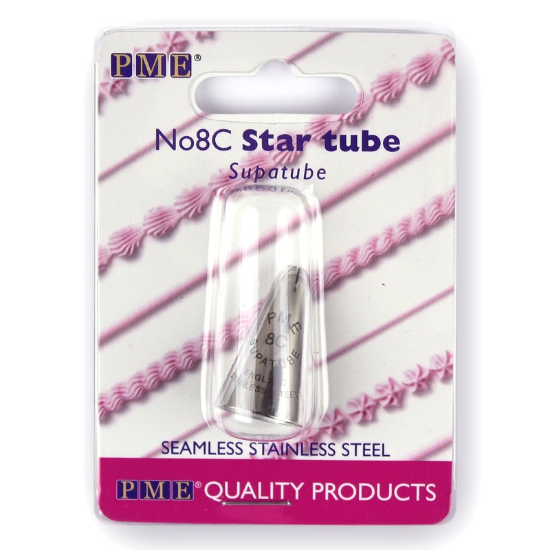 PME Seamless Stainless Steel Extra Large Closed Star Supatube, Decorating