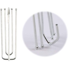 PISHI Heavy Duty Metal Curtain Hooks Pinch Pleat Deep Prong Hooks Header Tape Pins Silver (20 Pack)