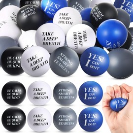 Zomiboo 20 Pieces Motivational Stress Balls Foam Balls Quote Stress Relief Ball Inspirational Anxiety Relief Balls Hand Exercise Balls for Kids Relieve Motivating Encouraging Adult (Bright Color)