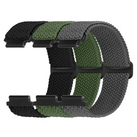 Braided Nylon Watch Bands Compatible with 16mm 18mm 19mm 20mm 22mm Watch Bands Quick Release Replacement Wristband, Adjustable Stretchy Straps Fabric Bands for Men Women(18mm)