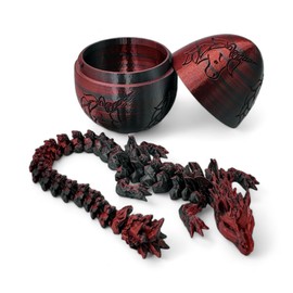 ZZ LIFE Surprise Unicorn Dragon Egg - 14" Dragons Articulating Joints - Unicorn Themed Twist Enclosure Mystery Dragon Egg, ADHD, Stress, Anxiety Relief (Red/Black)