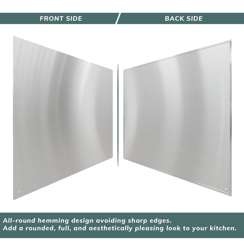 30" x 23.4"Stainless Steel Stove Backsplash Splatter Protecter， Range Hood