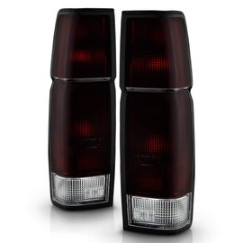 ACANII - For 1986-1997 Nissan D21 Hardbody Pickup Red Smoked Tail Lights Brake Lamps w/Bulb+Harness Assembly Left+Right