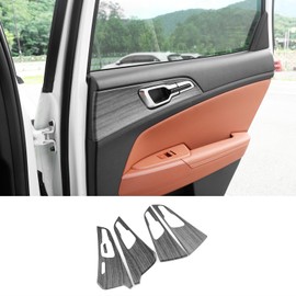 JUIVEEL Car Interior Door Frame Cover Trim Sticker Door Lock Button Decor Trim Compatible with Kia Sportage 2023-2026 Accessories (Wood Grain Style)