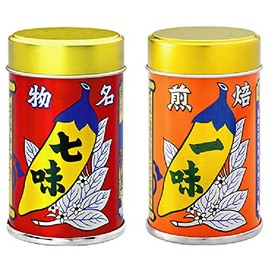 Hachimanya Sogoro Shichimi Chili Pepper, 0.5 oz (14 g), Roasted Pirates 0.4 oz (12 g) (Made in Japan), Set of 2 Assorted