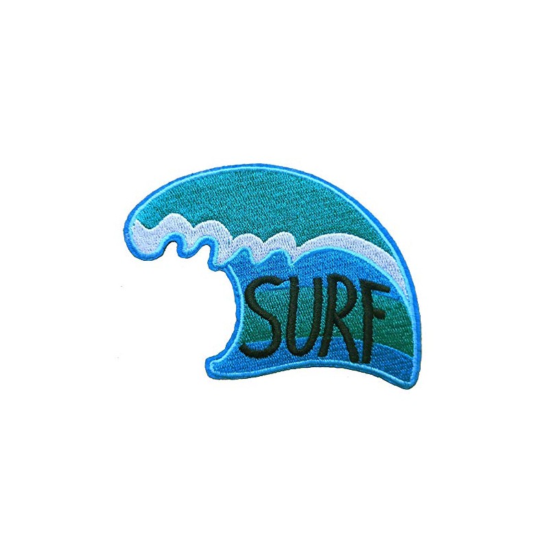 KLORIZ Surf Embroidered Iron On Sew On Patch Sea Wave