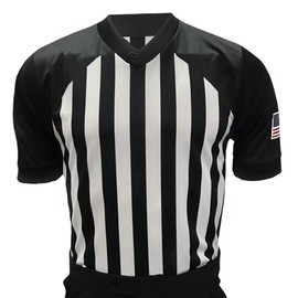 Smitty Men's Collegiate Basketball Referee Shirt - Made in The USA (3X-Large) White/Black