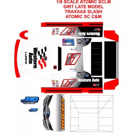 1 RC RACING ATOMIC SCLM LATE MODEL   WRAP DARRELL WALTRIP with deck 1X8 OR 1X10