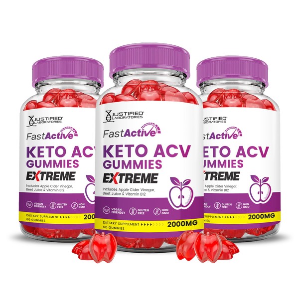 (3 Pack) Fast Active Keto ACV Gummies Extreme 2000MG Fastactive