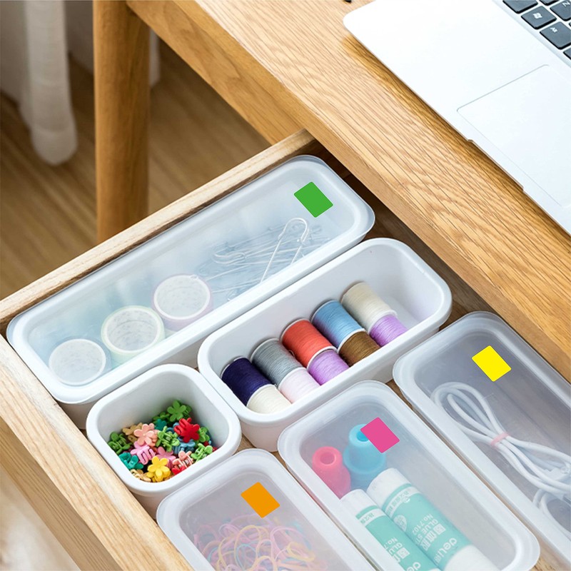 PARLAIM Rectangle Color Coding Labels, 3/4"x1/2" Rectangular, 7 Multi Bright