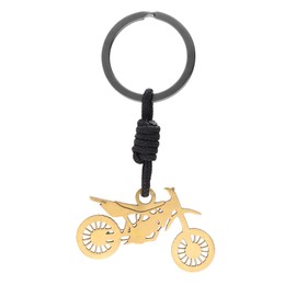 CODEONE Motocross Keychain, Sterling Silver Plated Brass, Unisex, Gold, Keyring for Riders and Enthusiasts