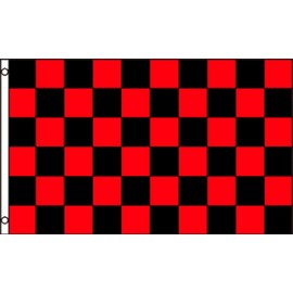 Red & Black Checkered Flag 3x5ft Poly