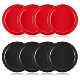 8 PCS Air Hockey Pucks, 2.5 in Air Hockey Puck Replacement, Red and Black Durable Puck for Air Hockey Pucks and Paddles Game Tables Accessories, Compatible with Standard Pushers and Goals