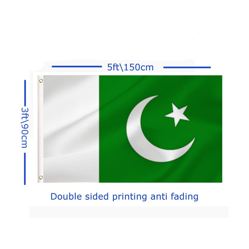 LARGE Pakistani Flag, 3x5Ft Pakistan Flags Banner For Indoor Outdoor
